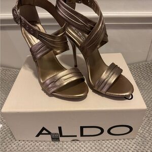 Aldo Metallic Bronze Heels